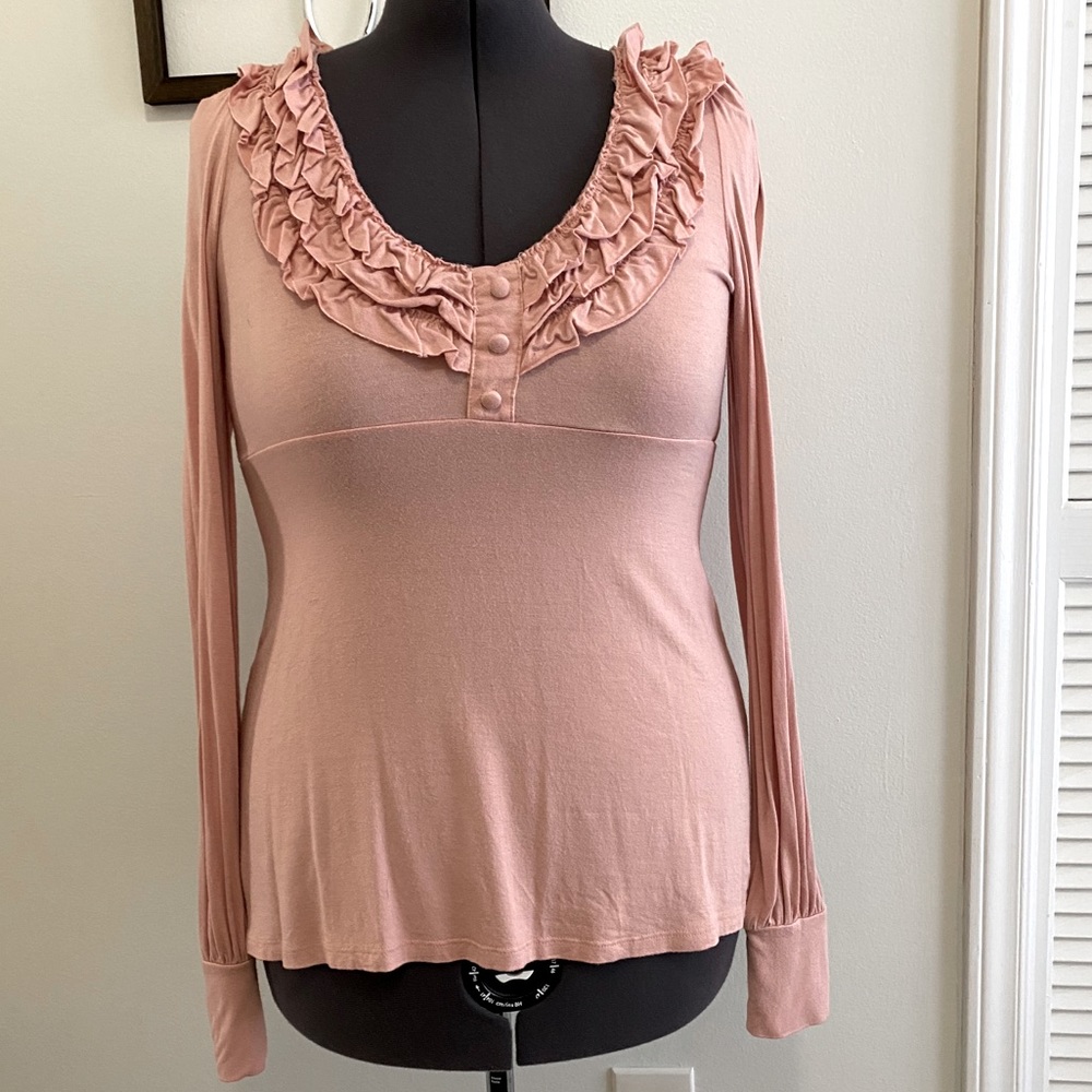 Arden B. Long ruffled long sleeve